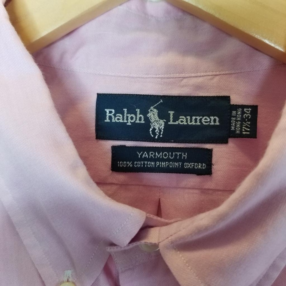 Ralph Lauren Pink Yarmouth Dress Shirt 17 1/2
